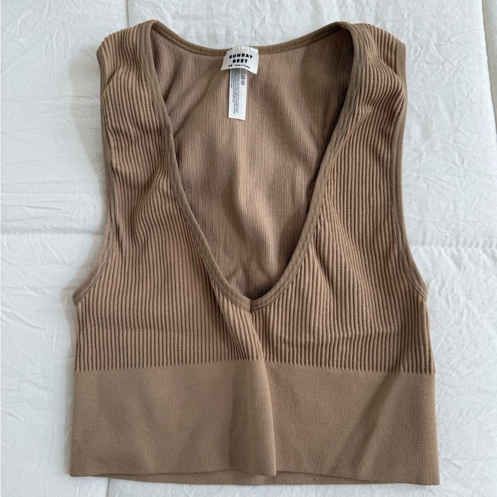 Sunday Best Cropped Ribbed Tank